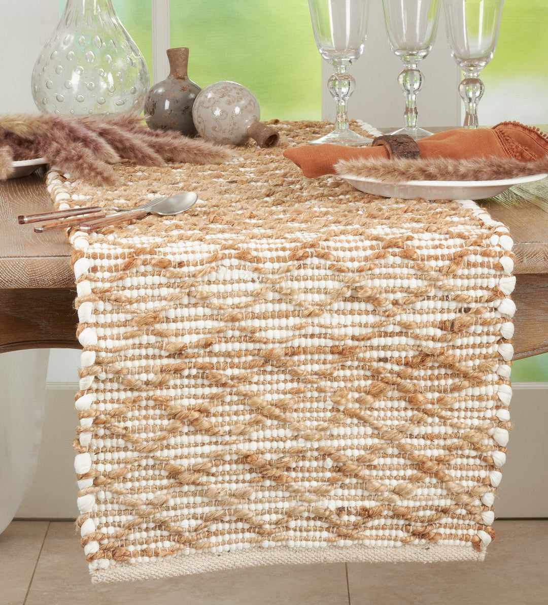 Diamond Woven Chindi Table Runner