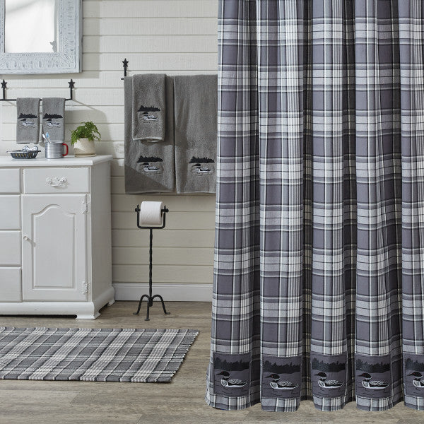 Grey Area Loon Shower Curtain