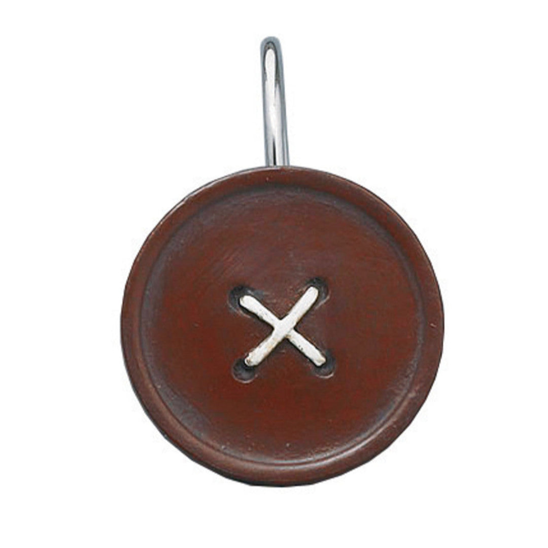 Red Button Shower Curtain Hooks