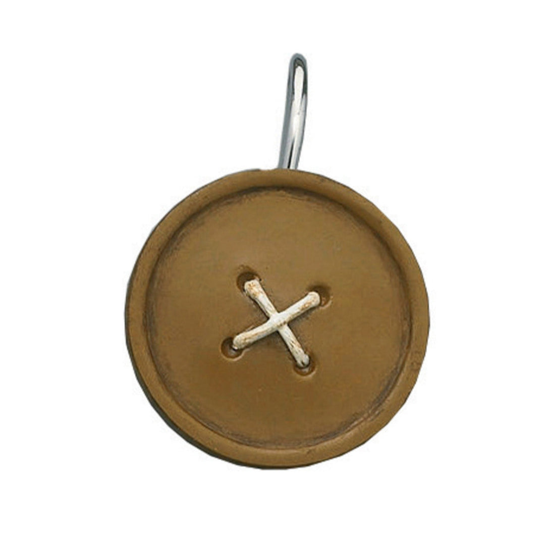 Mustard Button Shower Curtain Hooks