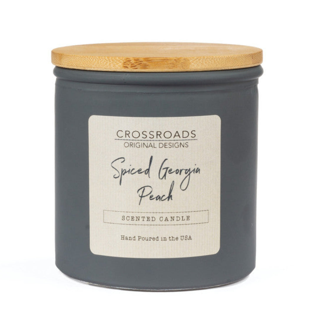 Spiced Georgia Peach Colored Glass Candle