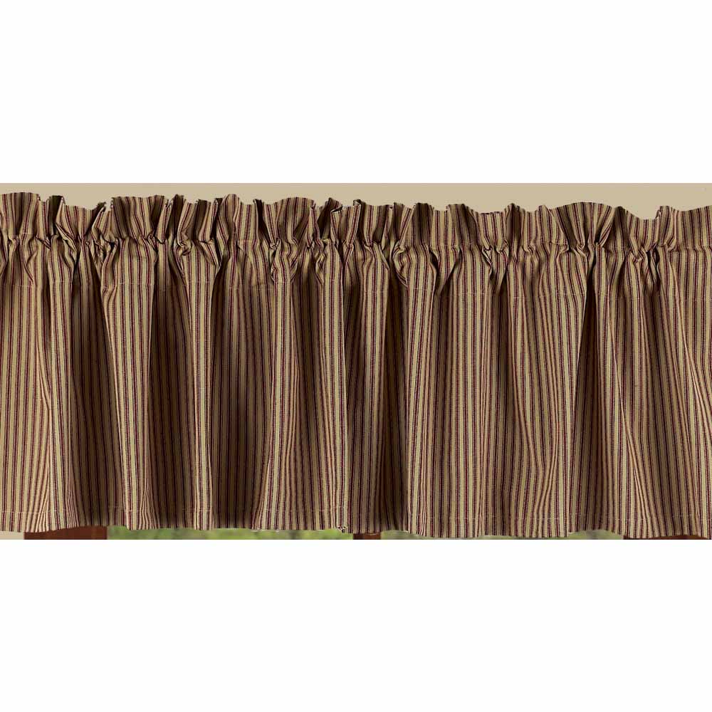 Barn Red York Ticking Valance