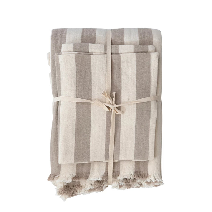 Striped Double Cloth Bed Set