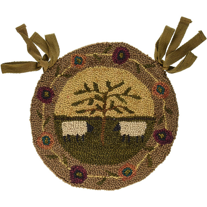 Willow & Sheep Hooked Chair Pad