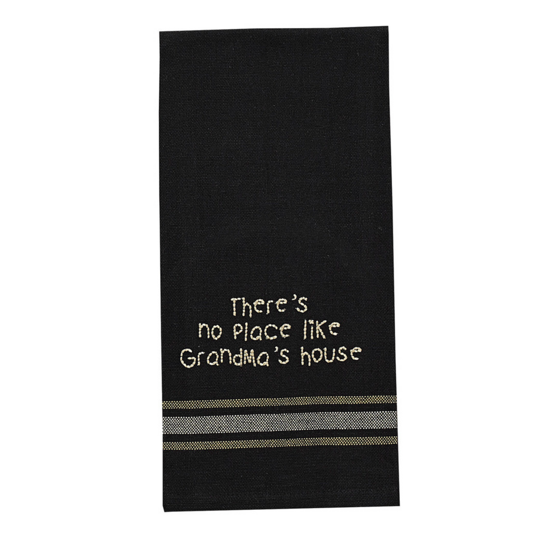 No Place Like Grandma's Embroidered Dishtowel