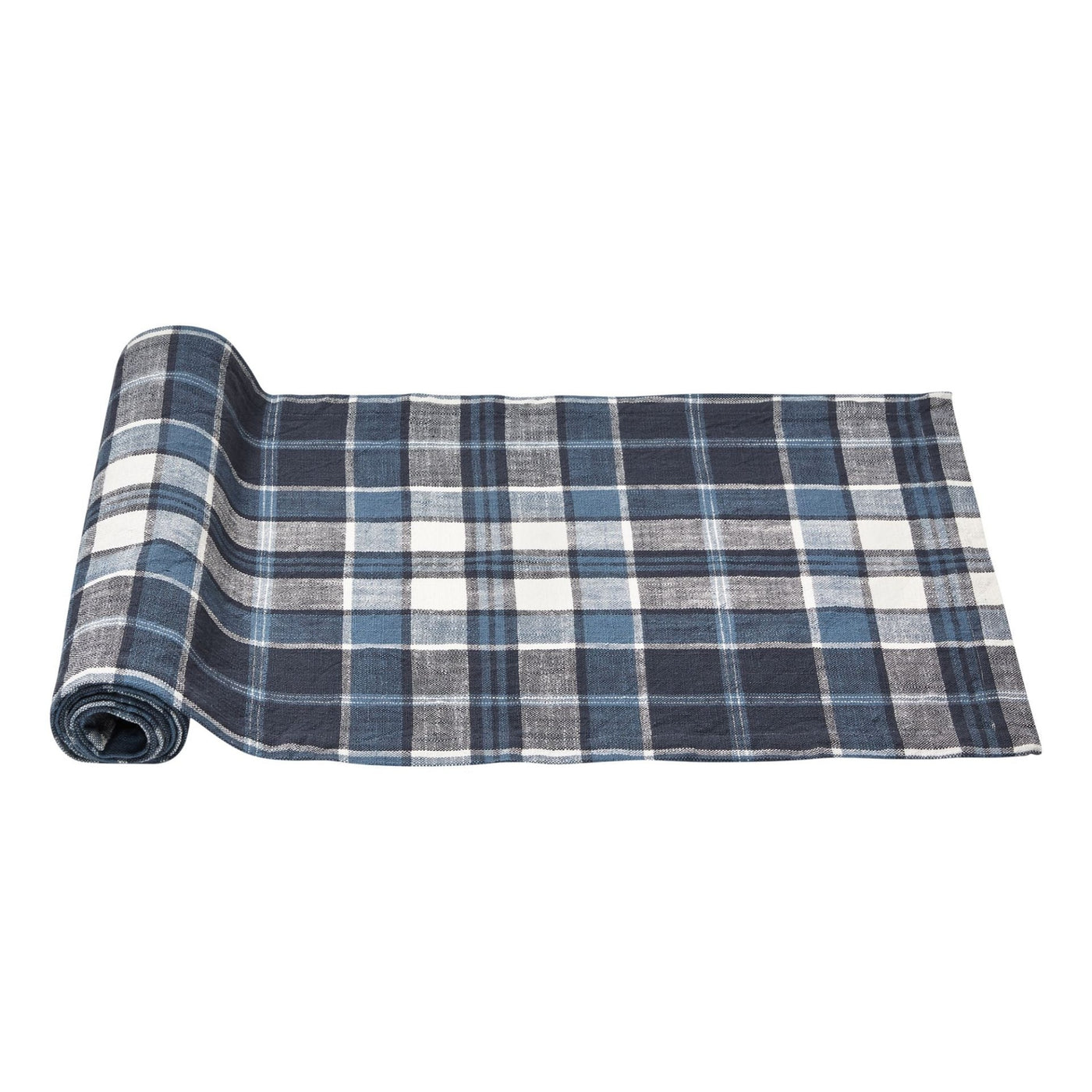 Mirage Blue Plaid Table Runner