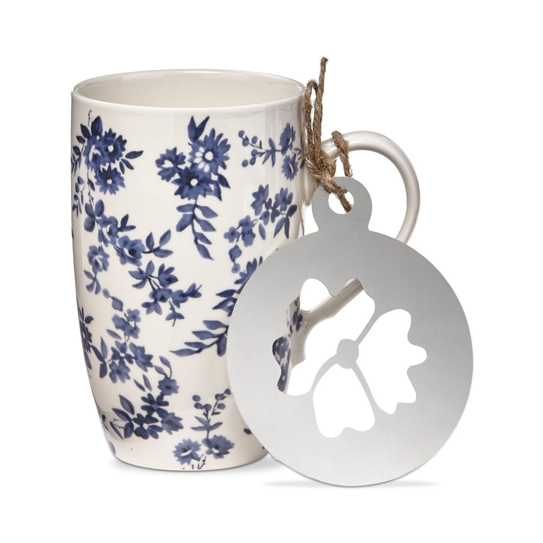 Cottage Floral Mug & Stencil Set