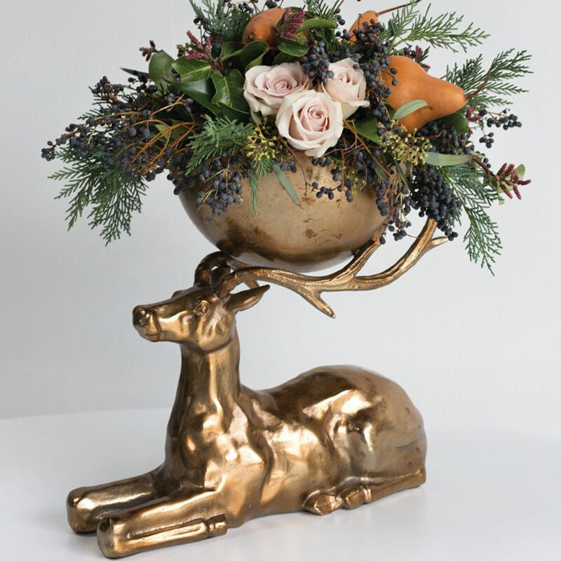 Antique Gold Buck Bowl