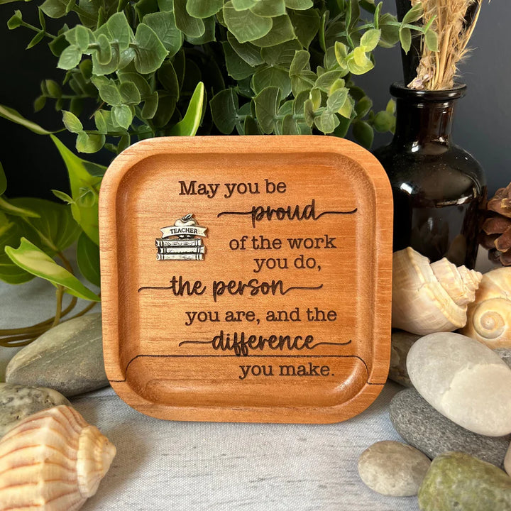 Inspirational Message Wooden Trinket Dish