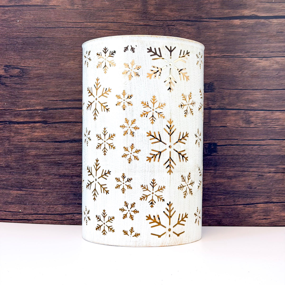 White Punched Snowflake Lantern
