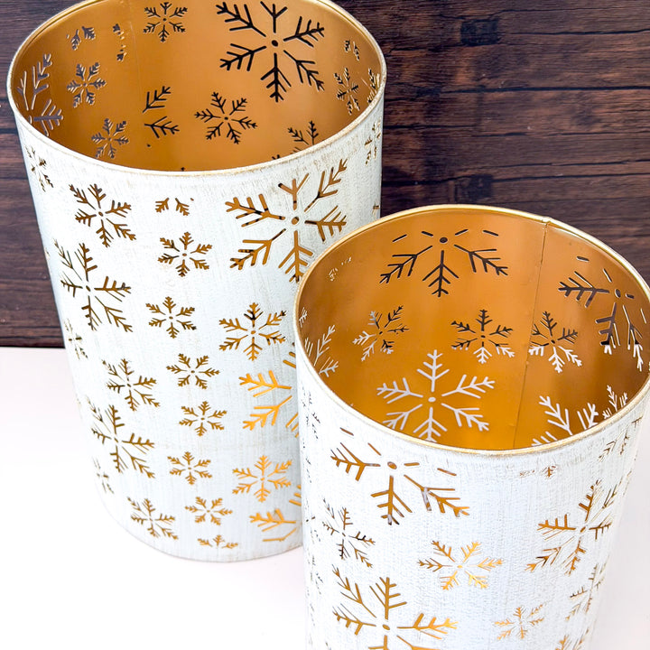 White Punched Snowflake Lantern
