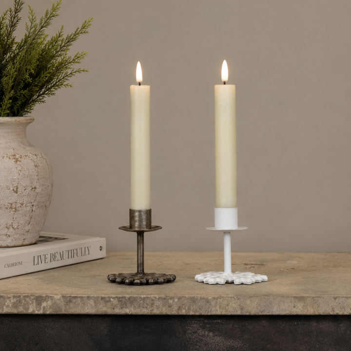 Snowflake Taper Candle Holders