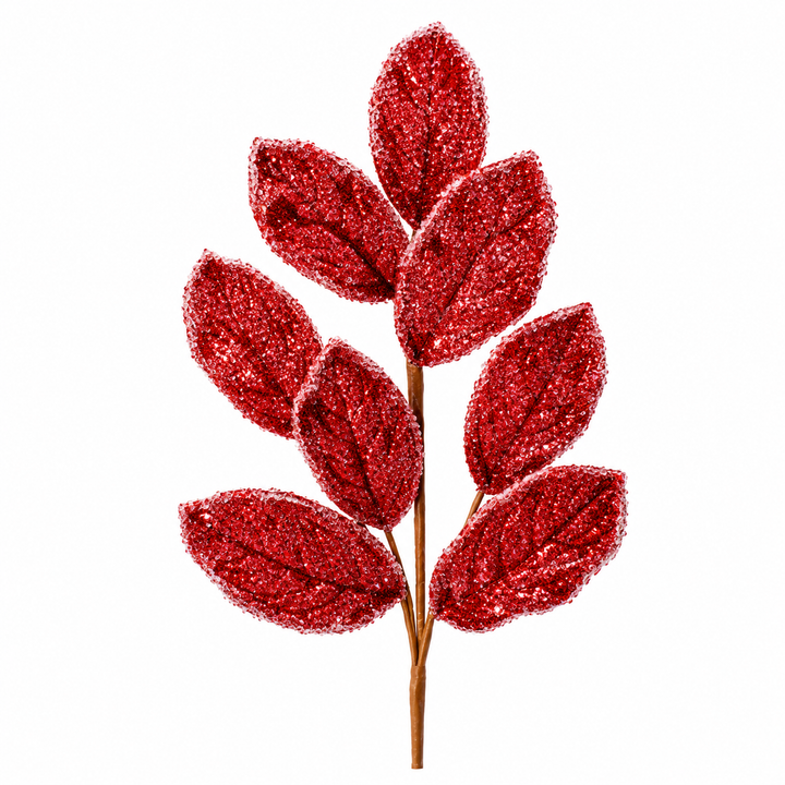 Red Magnolia Leaf Spray