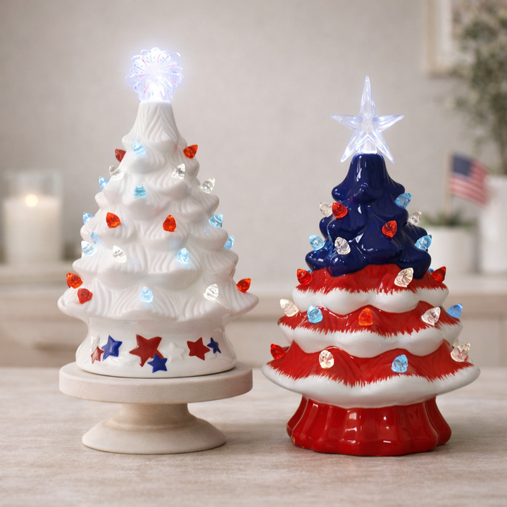 Mini Ceramic Patriotic Tree
