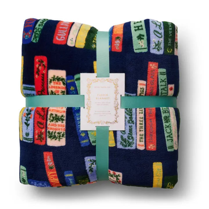 Rifle Paper Bookshelf Fleece Blanket