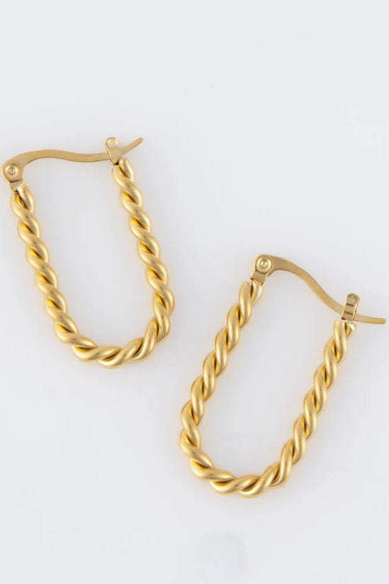 Narelle Waterproof Twisted Hoop Earrings