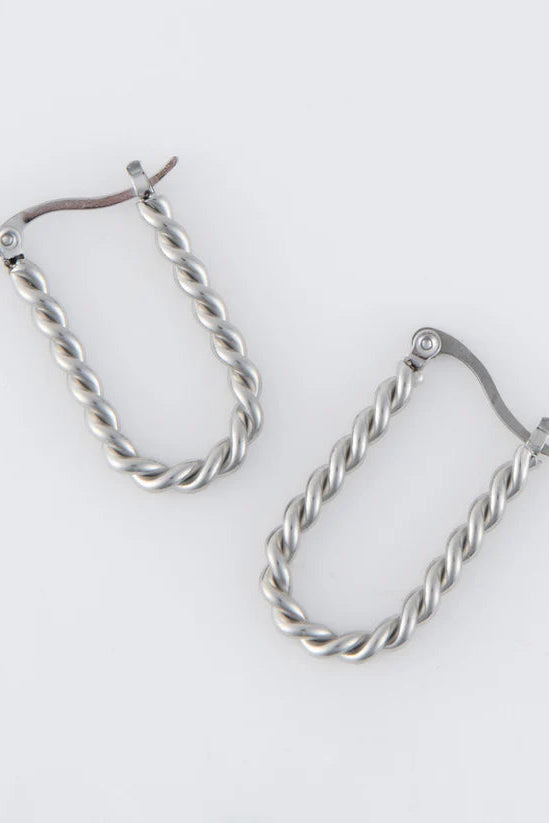 Narelle Waterproof Twisted Hoop Earrings