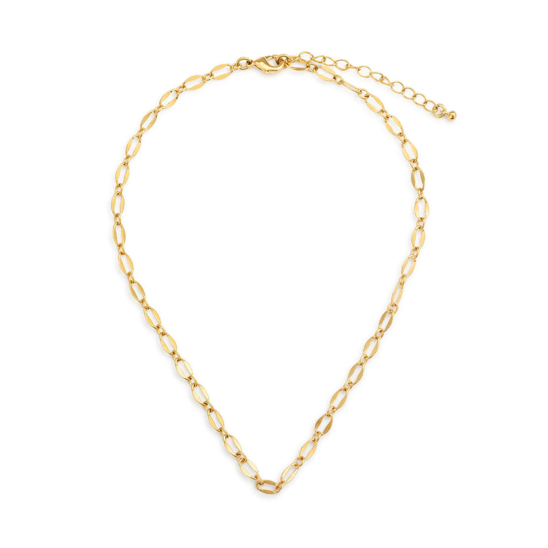 Gold Mirror Oval Chain Necklace