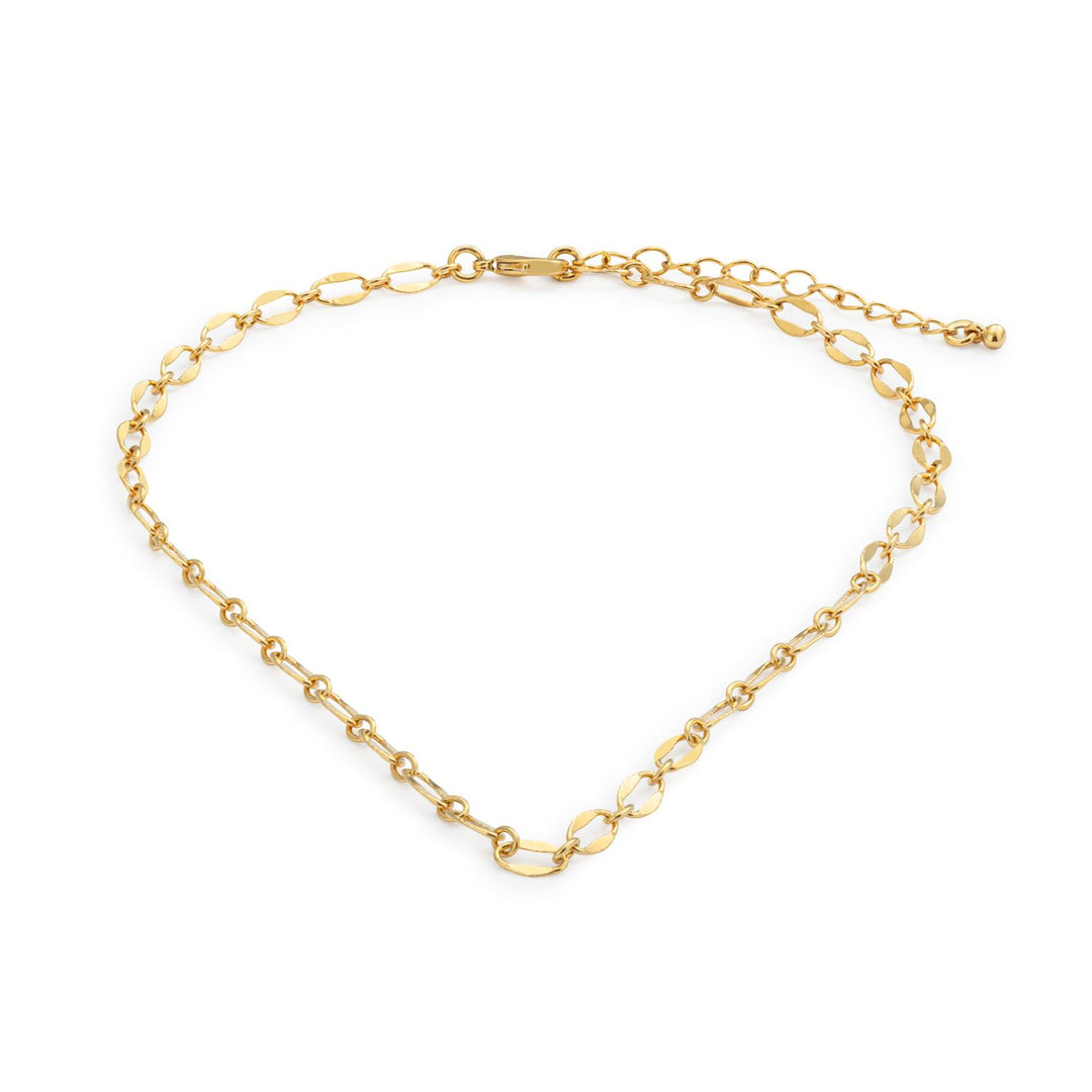 Gold Mirror Oval Chain Necklace