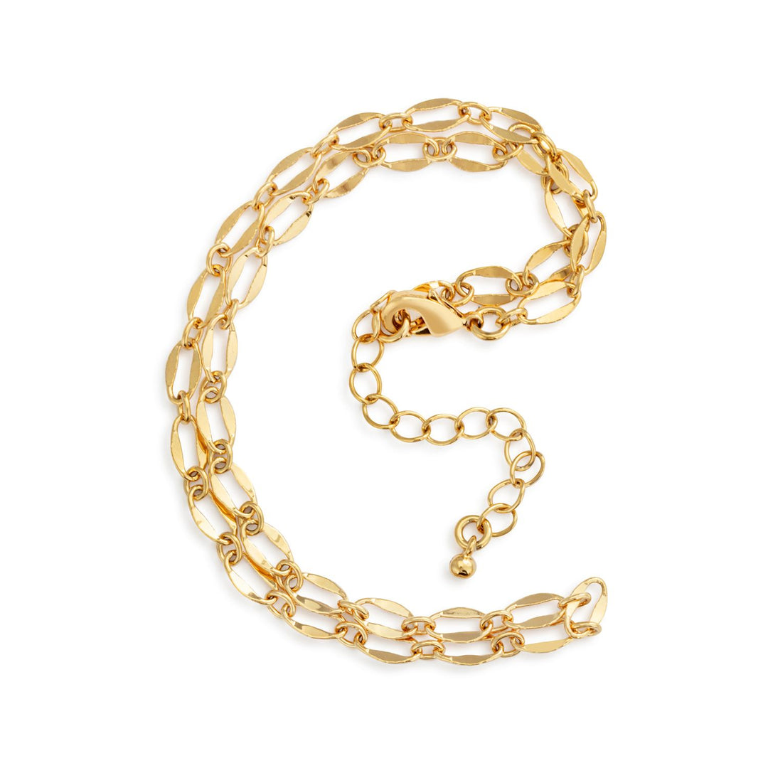 Gold Mirror Oval Chain Necklace