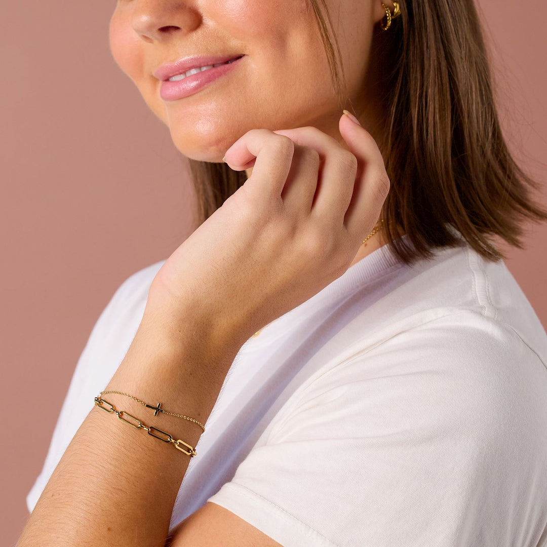 Gold Cross Bracelet