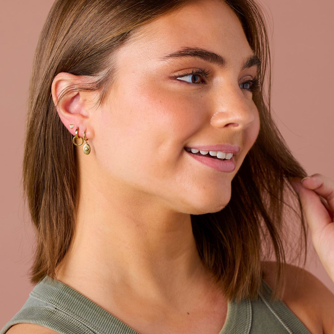 Gold Sunburst Huggie