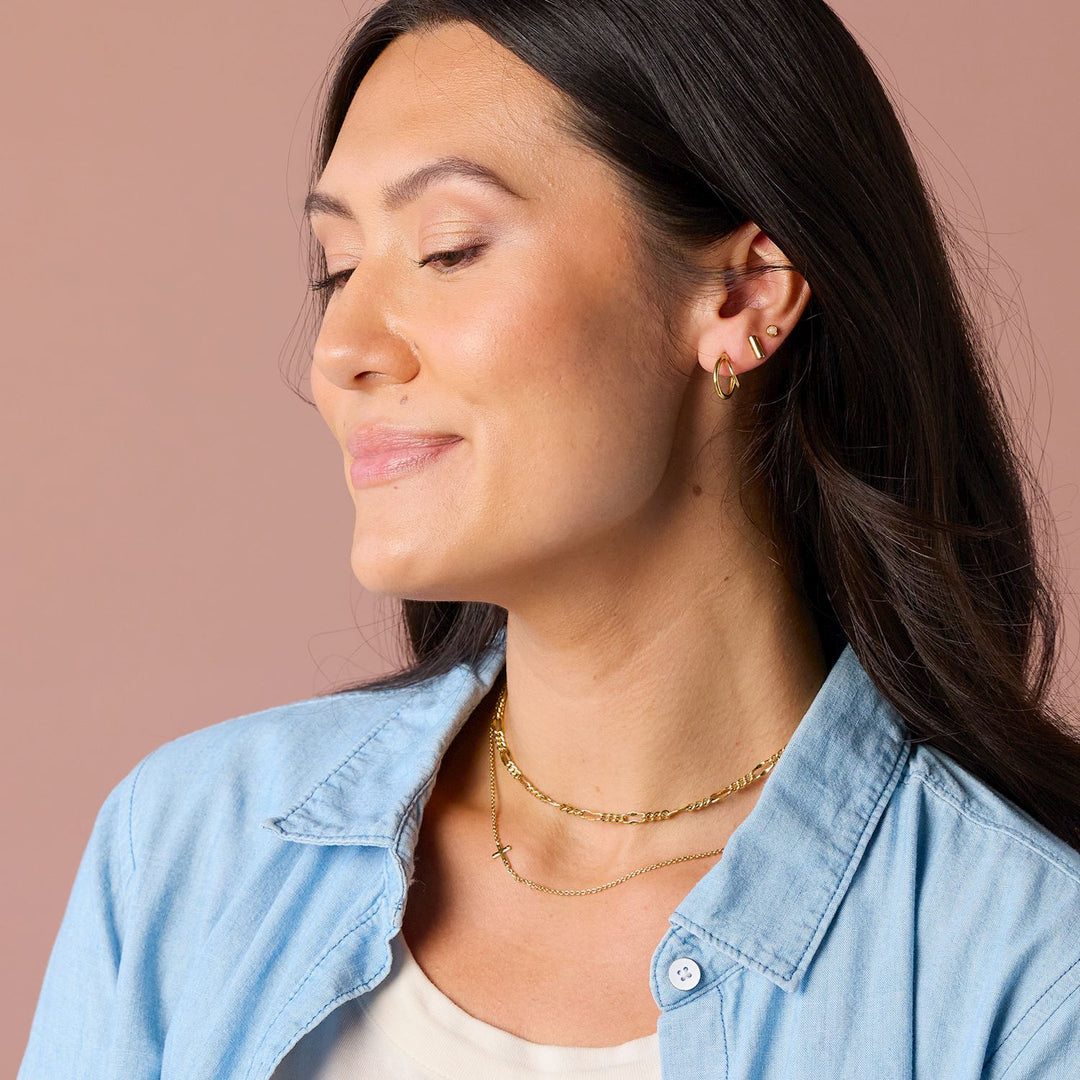 Gold Split Hoop Earring