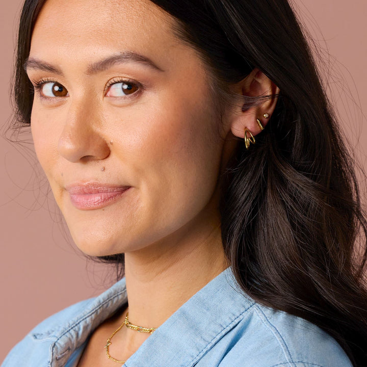 Gold Split Hoop Earring