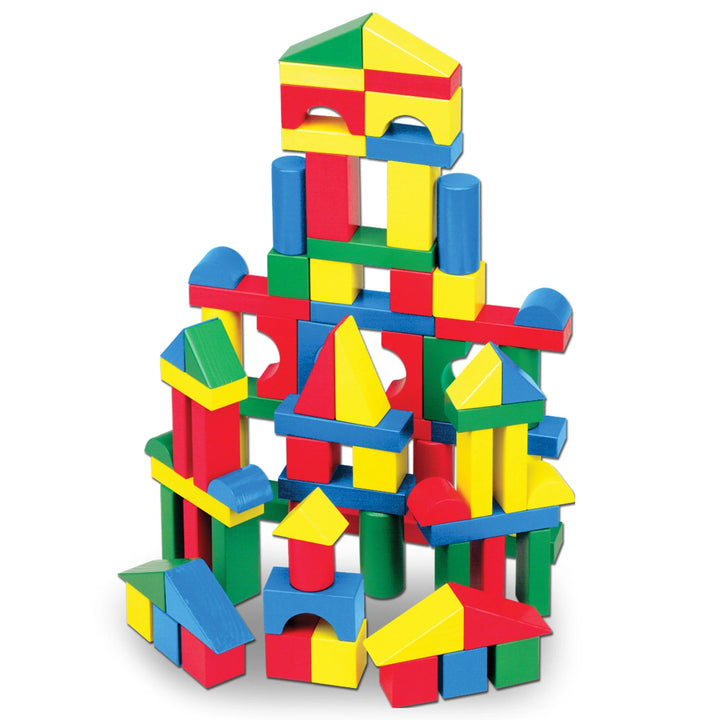 100 Classic Wooden Building Blocks