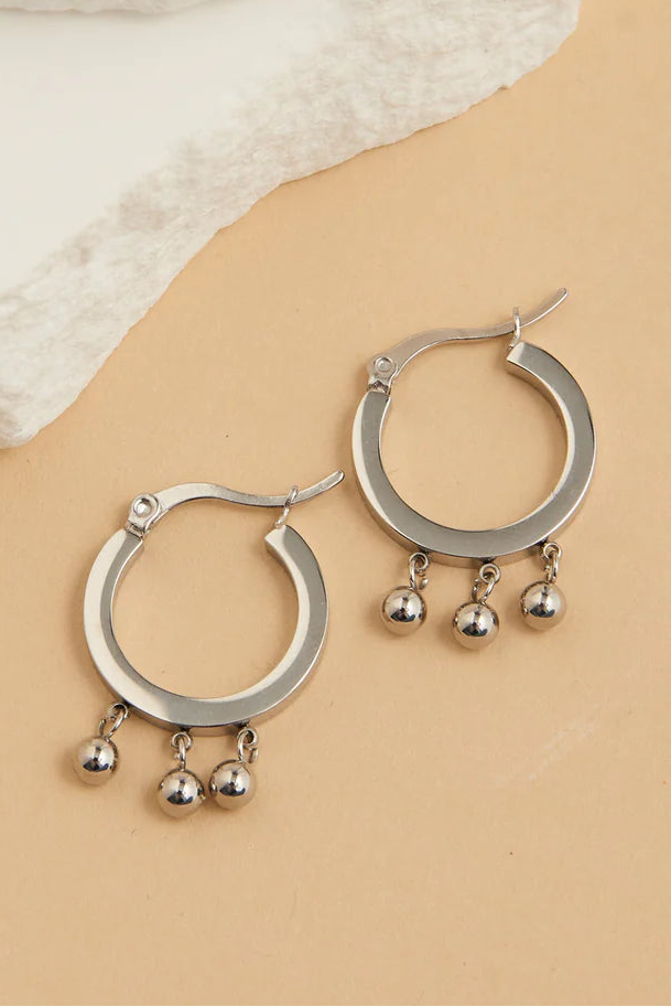 Narelle Waterproof Dangle Drop Huggie Hoop Earrings