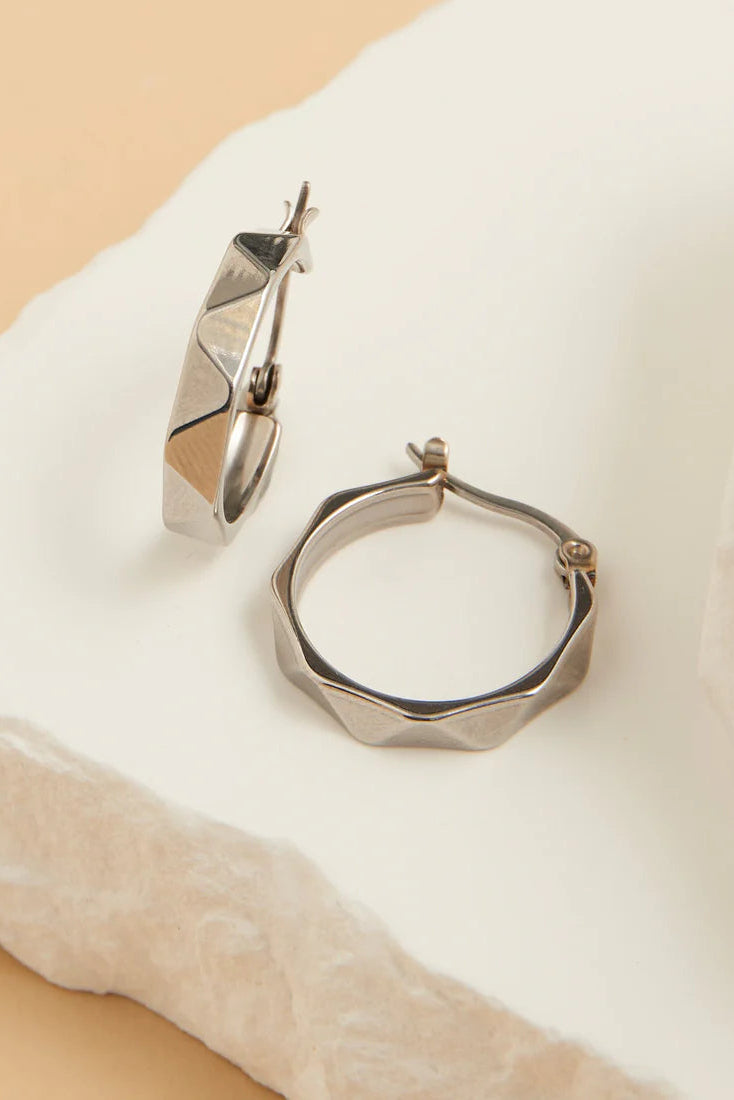 Narelle Waterproof Abstract Hoop Earrings