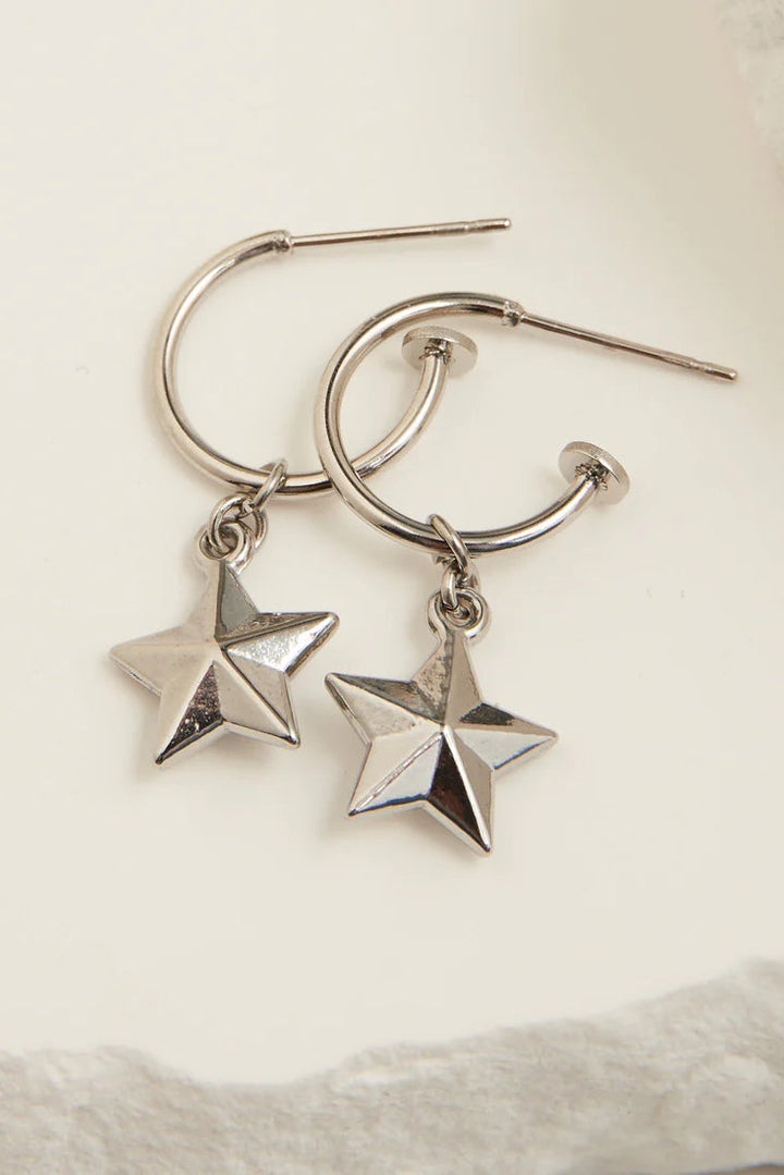 Narelle Waterproof Star Charm Hoop Earrings