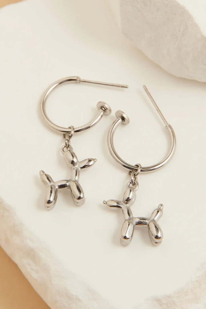 Narelle Waterproof Dog Charm Hoop Earrings