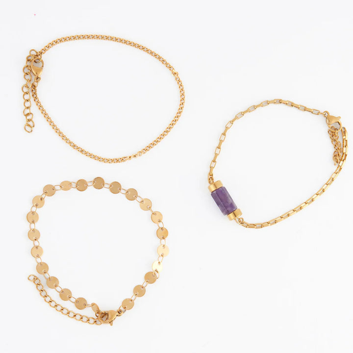 Narelle Waterproof Genuine Stone Bracelet Set