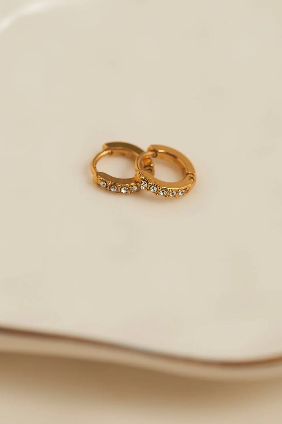 Narelle Waterproof Pave Huggie Hoop Earrings