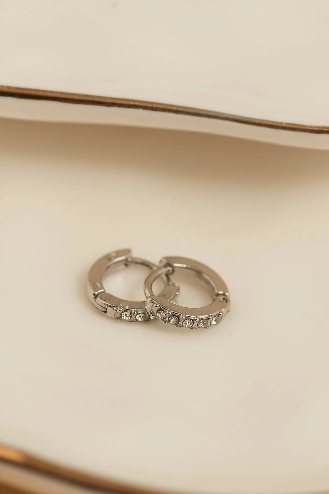 Narelle Waterproof Pave Huggie Hoop Earrings