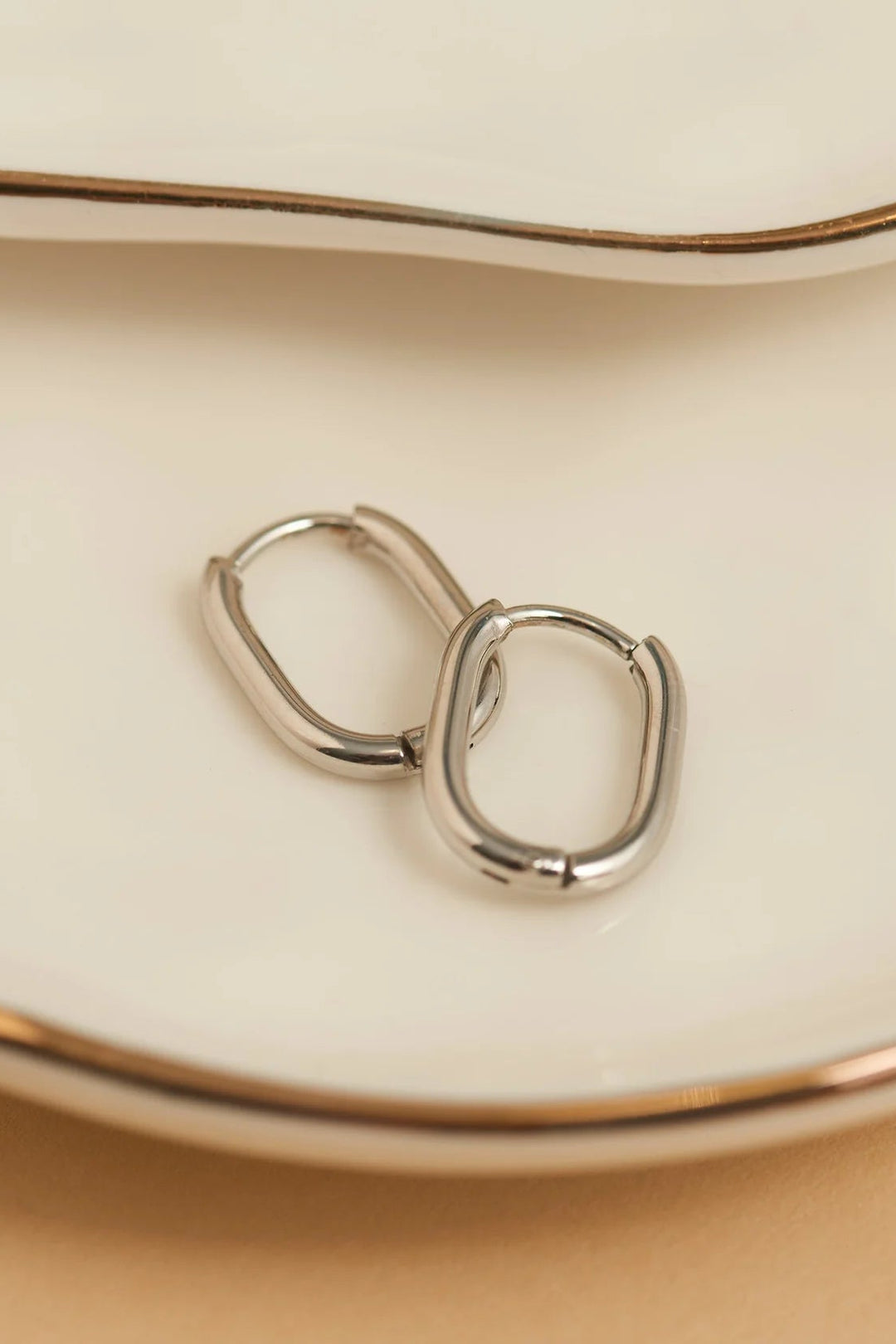 Narelle Waterproof Oval Huggie Hoop Earrings