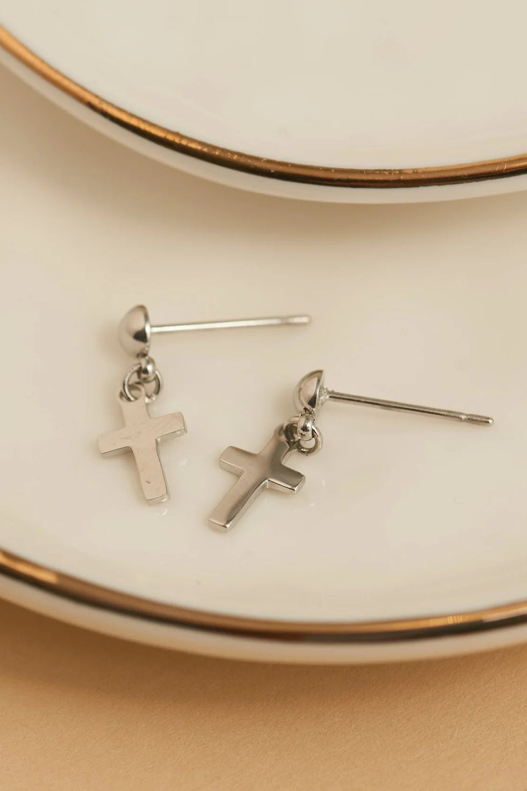 Narelle Waterproof Dangle Cross Stud Earrings