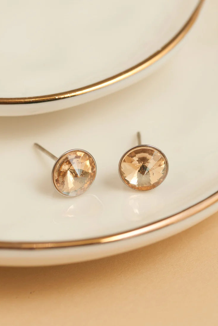 Narelle Waterproof Rivoli Crystal Stud Earrings