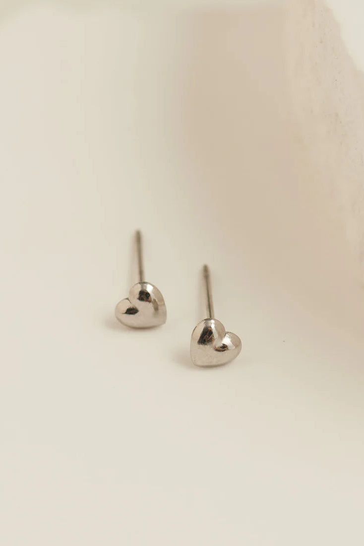 Narelle Waterproof Puffy Heart Stud Earrings