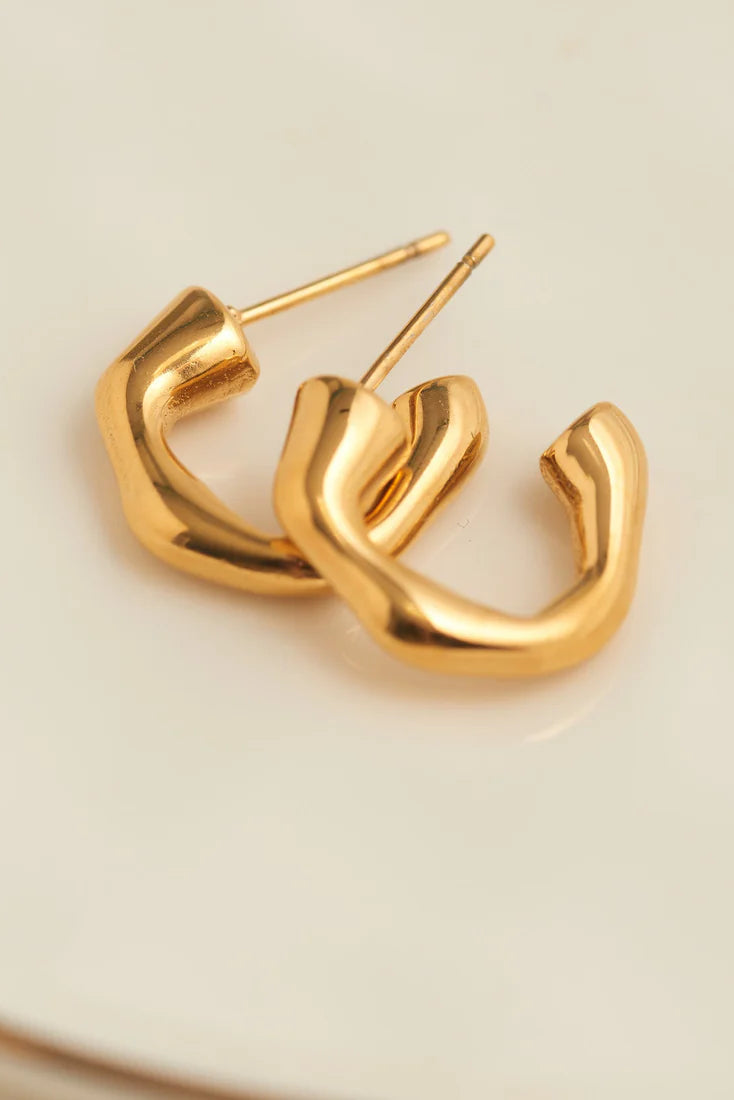 Narelle Waterproof Bamboo C-Hoop Earrings