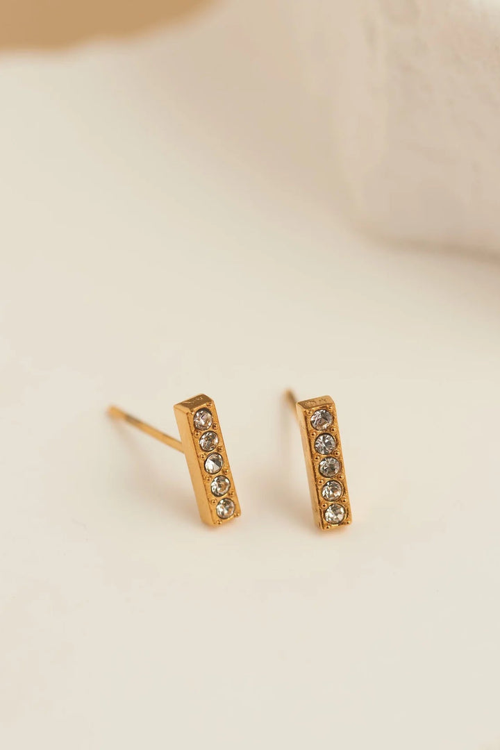 Narelle Waterproof Gem Bar Stud Earrings