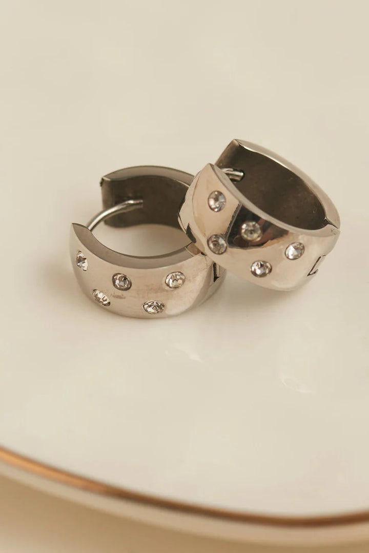 Narelle Waterproof Inlay Huggie Hoop Earrings