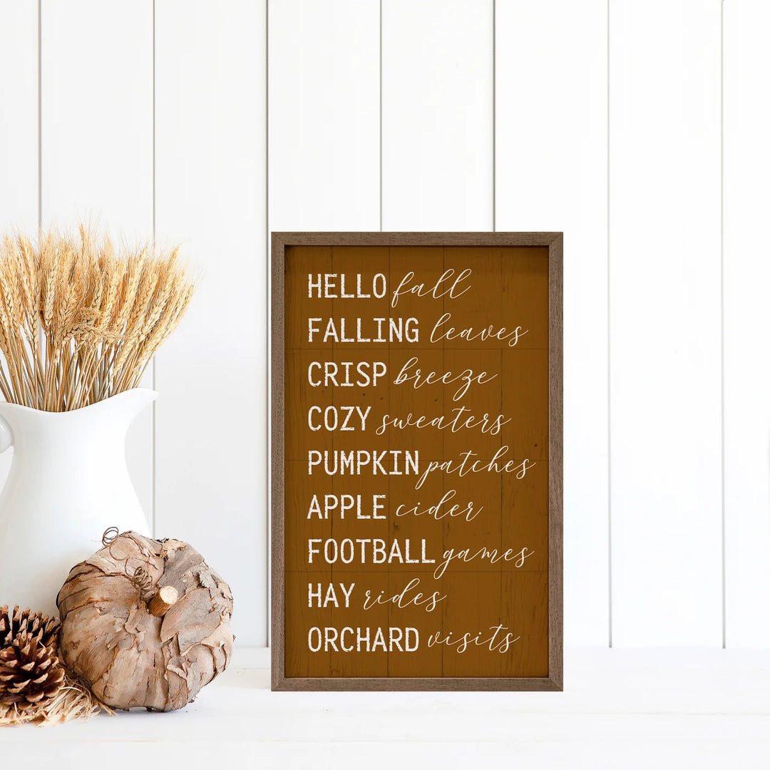 Hello Fall Favorites Sign