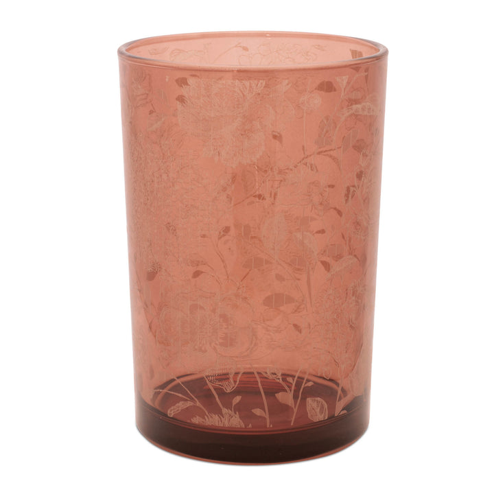 Amber Floral Patterned Candle Holder