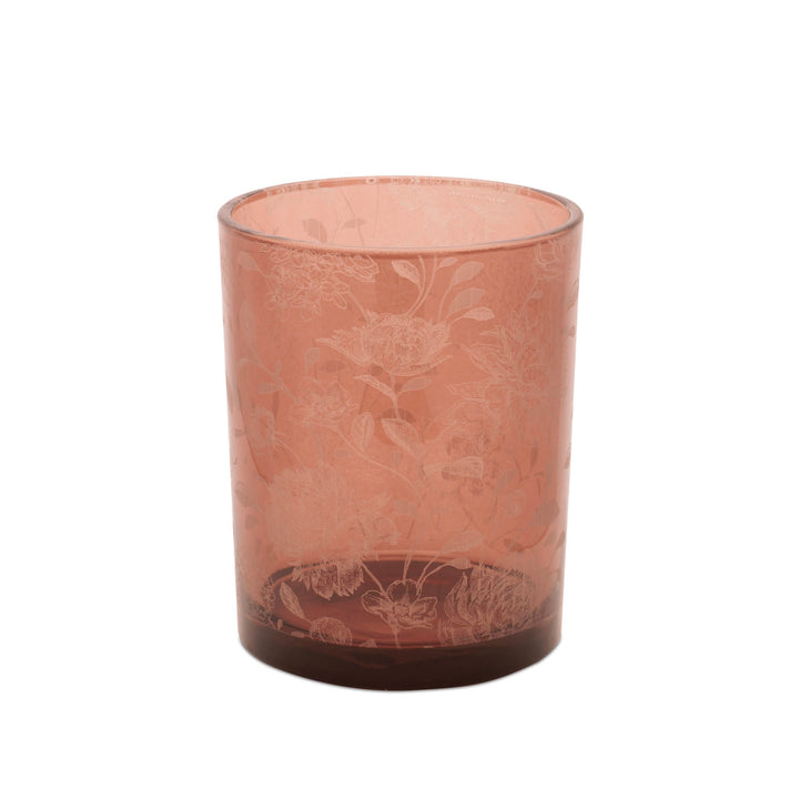 Amber Floral Patterned Candle Holder