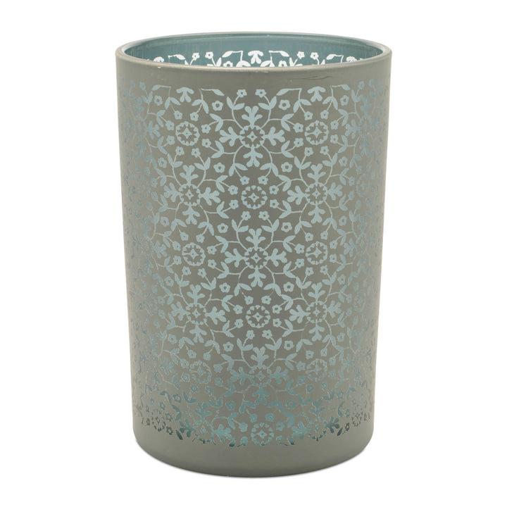 Botanical Sage Glass Candle Holder