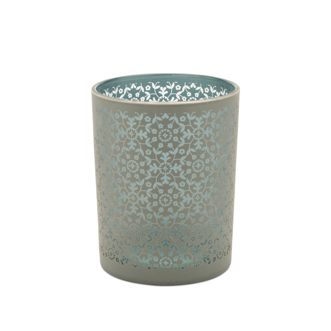 Botanical Sage Glass Candle Holder