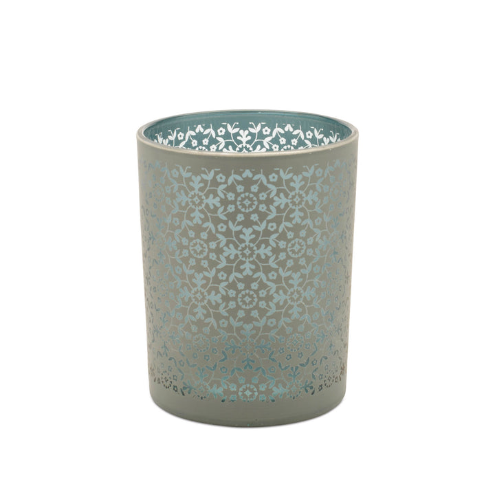 Botanical Sage Glass Candle Holder
