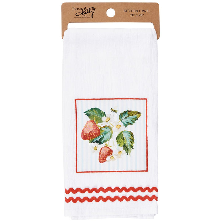 Blooming Strawberries Kitchen Towel